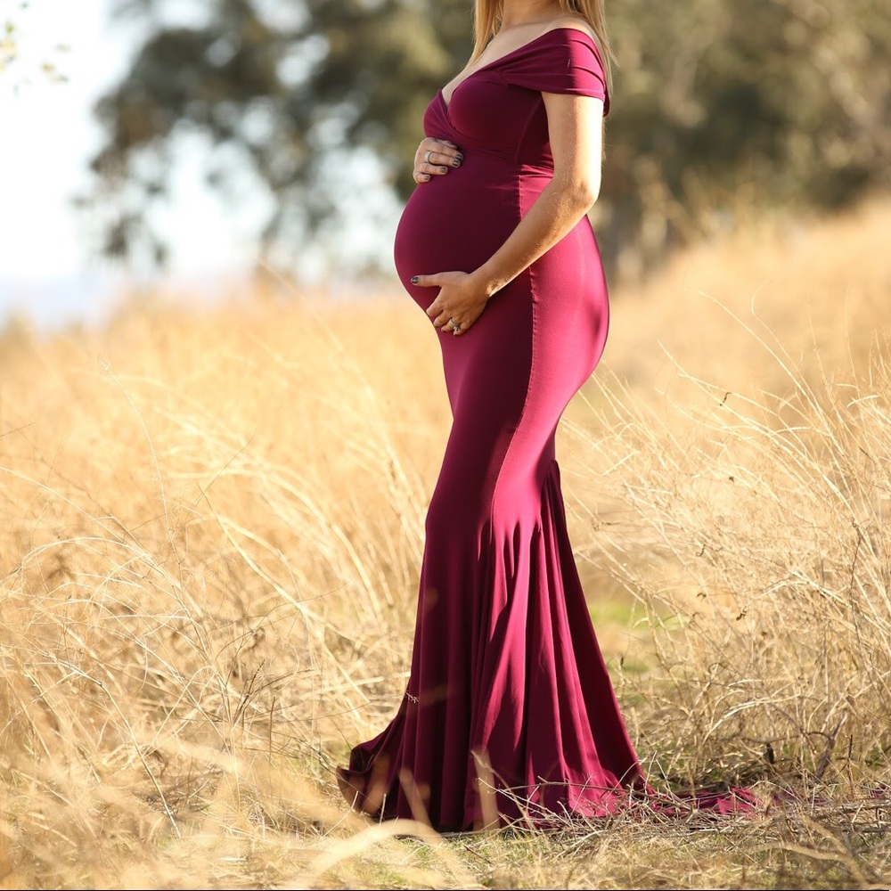Maternity Dress Magenta/Cranberry Color